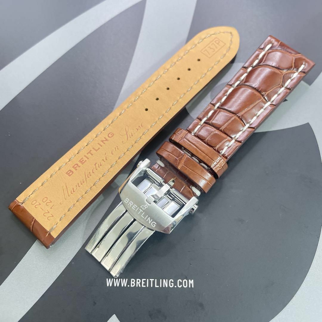 19 737P 22mm BREITLING ブライトリング クロコレザーベルト