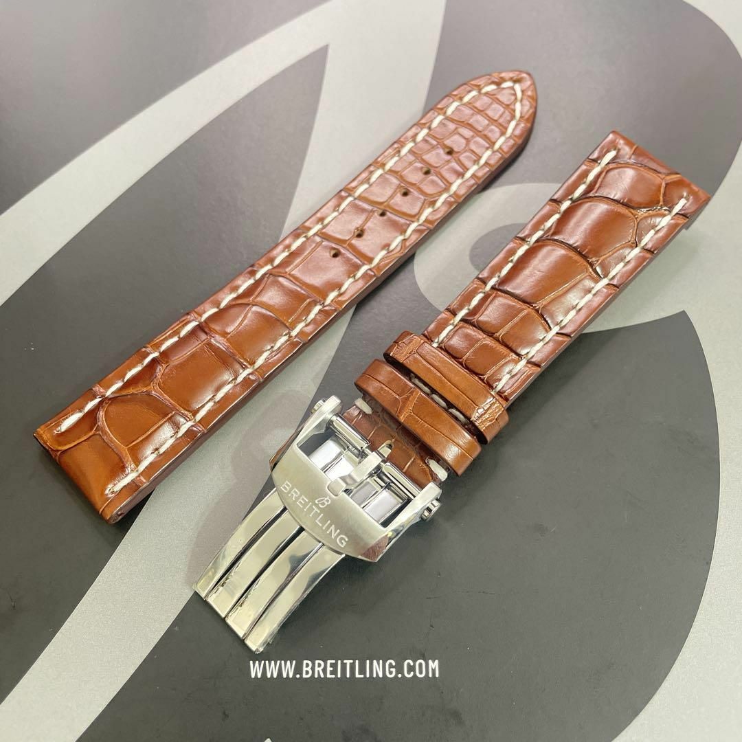 19 737P 22mm BREITLING ブライトリング クロコレザーベルト