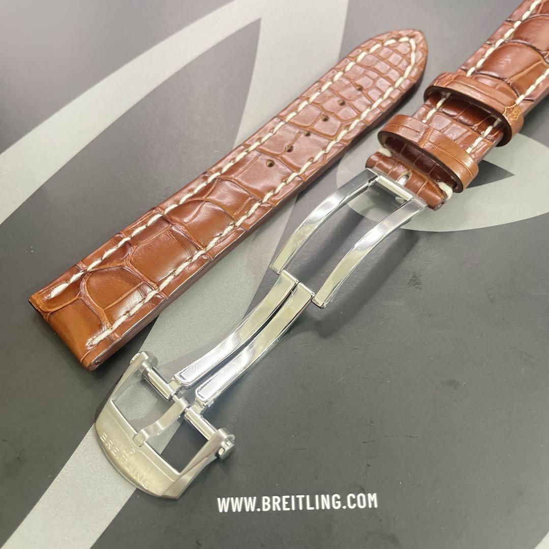 19 737P 22mm BREITLING ブライトリング クロコレザーベルト