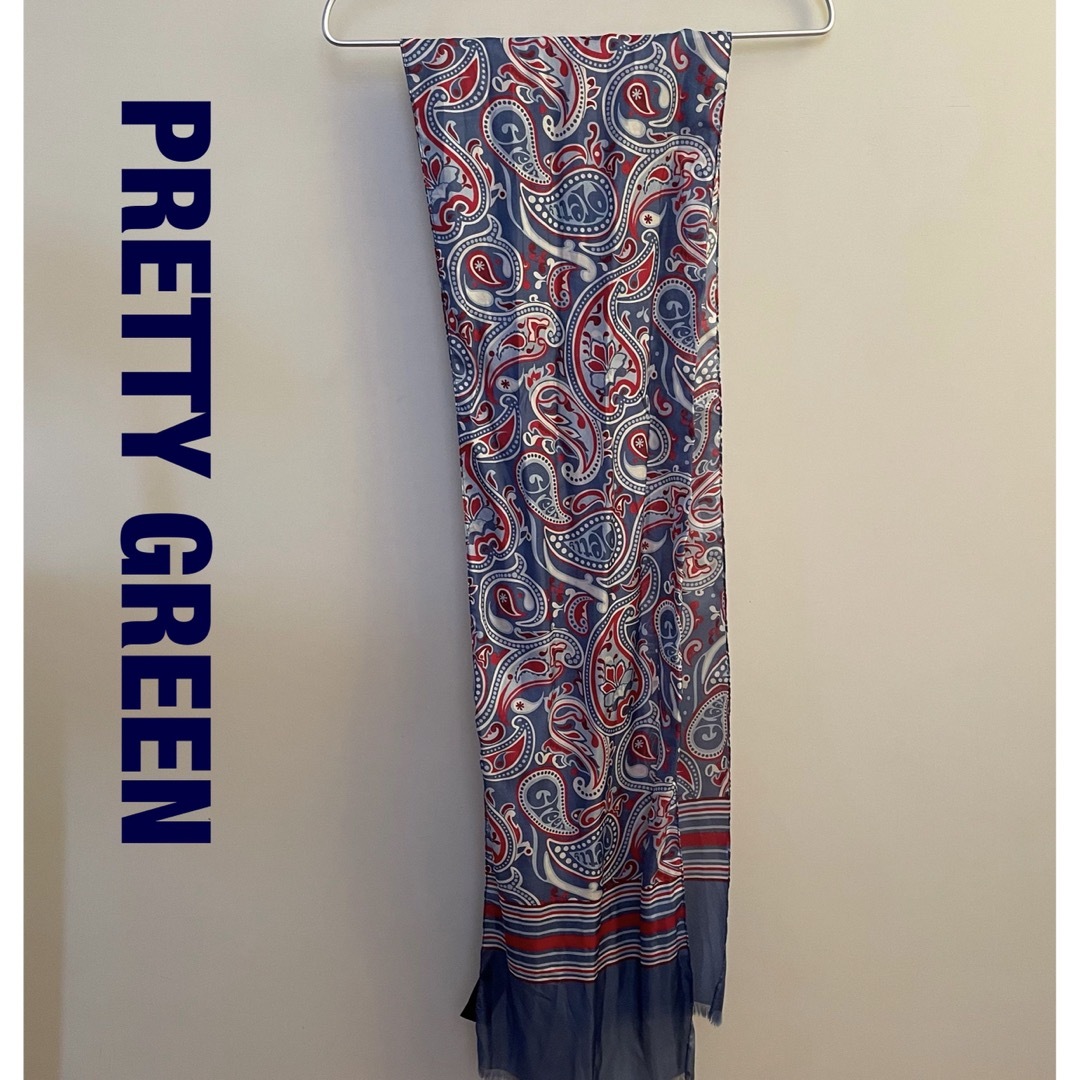 pretty green ペイズリースカーフ　ブルー