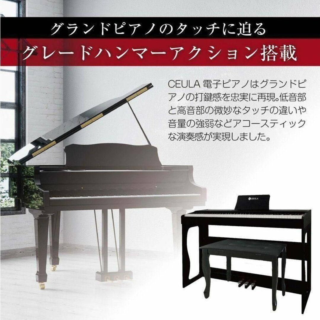 CEULA スタイリッシュ電子ピアノ 88鍵 ブルートゥース MIDI機能936 www