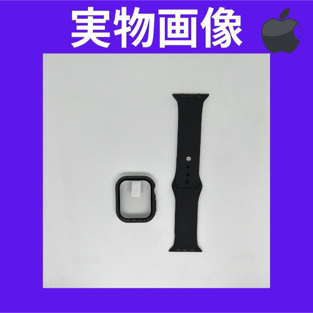 Apple Watch(アップルウォッチ)のApple Watch ケース ラバーバンド ブラック 42㎜ S  スマホ/家電/カメラのスマホアクセサリー(モバイルケース/カバー)の商品写真