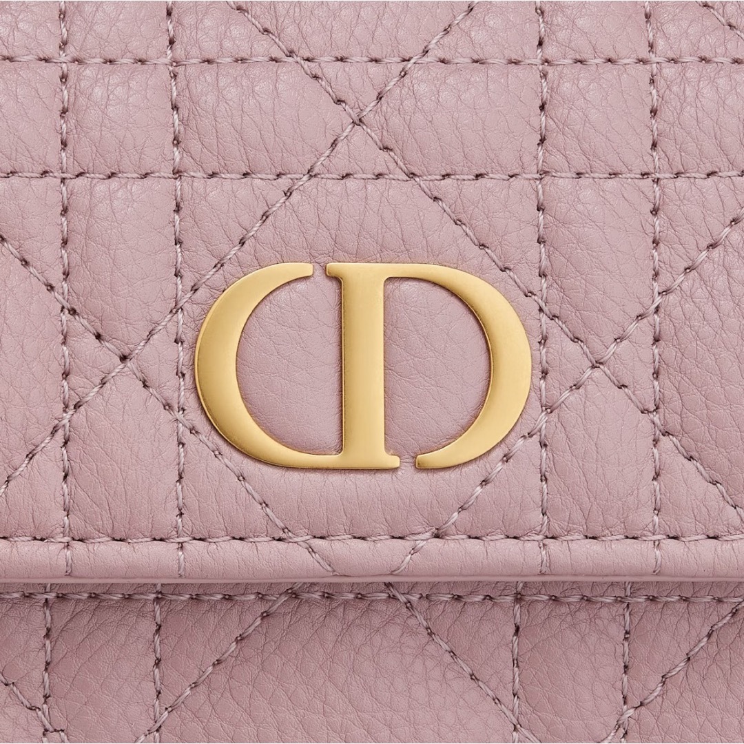 新作 新品 ディオール DIOR CARO ウォレット アンティーク ピンク