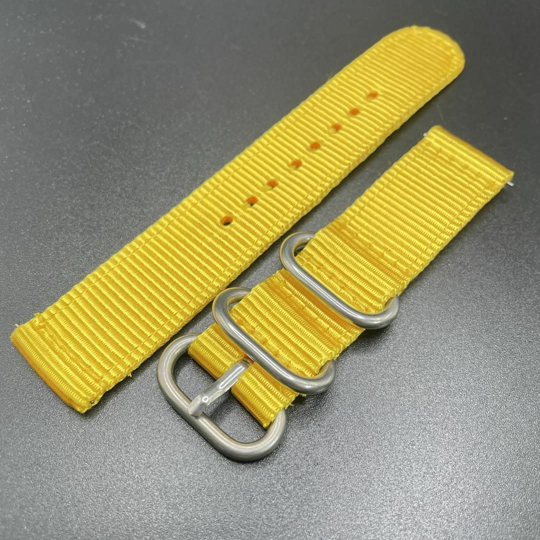高級 20mm NATO ベルト ストライプ 腕時計 カスタム 交換 DIY 黄 メンズの時計(その他)の商品写真