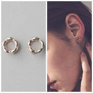 ete - 美品 ete ミストピンクゴールド フラワー ビジュー ループ