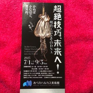 超絶技巧、未来へ　チケット1枚　おまけ付き(美術館/博物館)