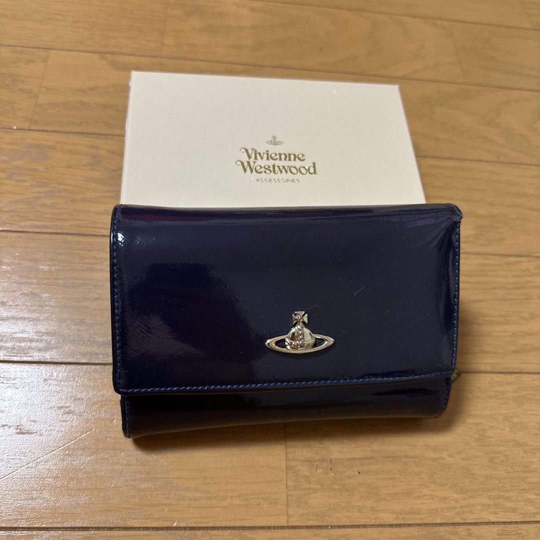 Vivienne Westwood 財布 エナメル ブルー×グリーン