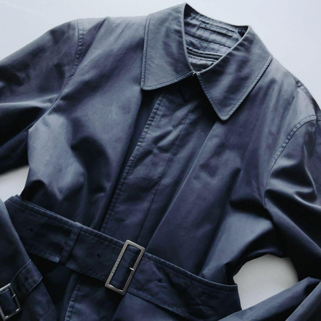 春服✨美品Burberry London トレンチコート ノバチェック 紺 XL