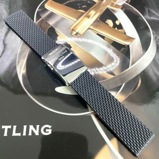 【新品】22mm 黒 ミラネーゼラバー Dバックル BREITLING ブラック