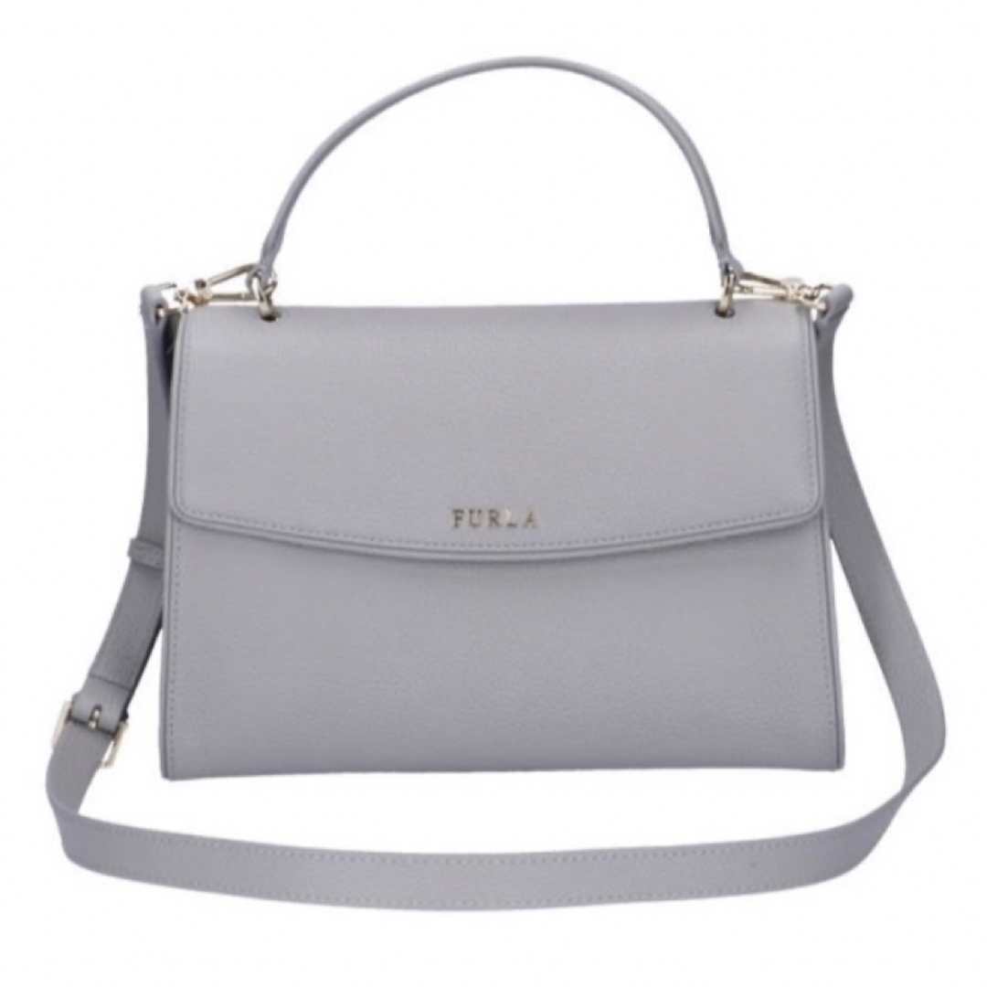 新品 フルラ FURLA 2way ショルダーバッグ ハンドバッグ グレー-