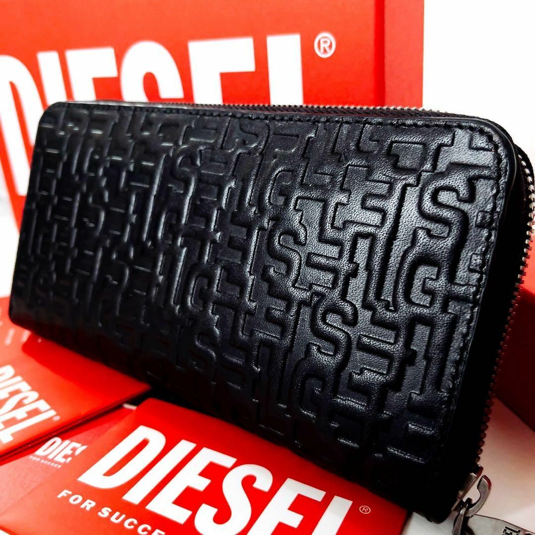 未使用級✨現行モデル即完売品✨DIESEL オールレザー ラウンドジップ