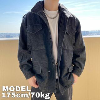 アルファインダストリーズ(ALPHA INDUSTRIES)のアルファインダストリーズ ミリタリージャケット M65タイプ グレー L 古着(ミリタリージャケット)