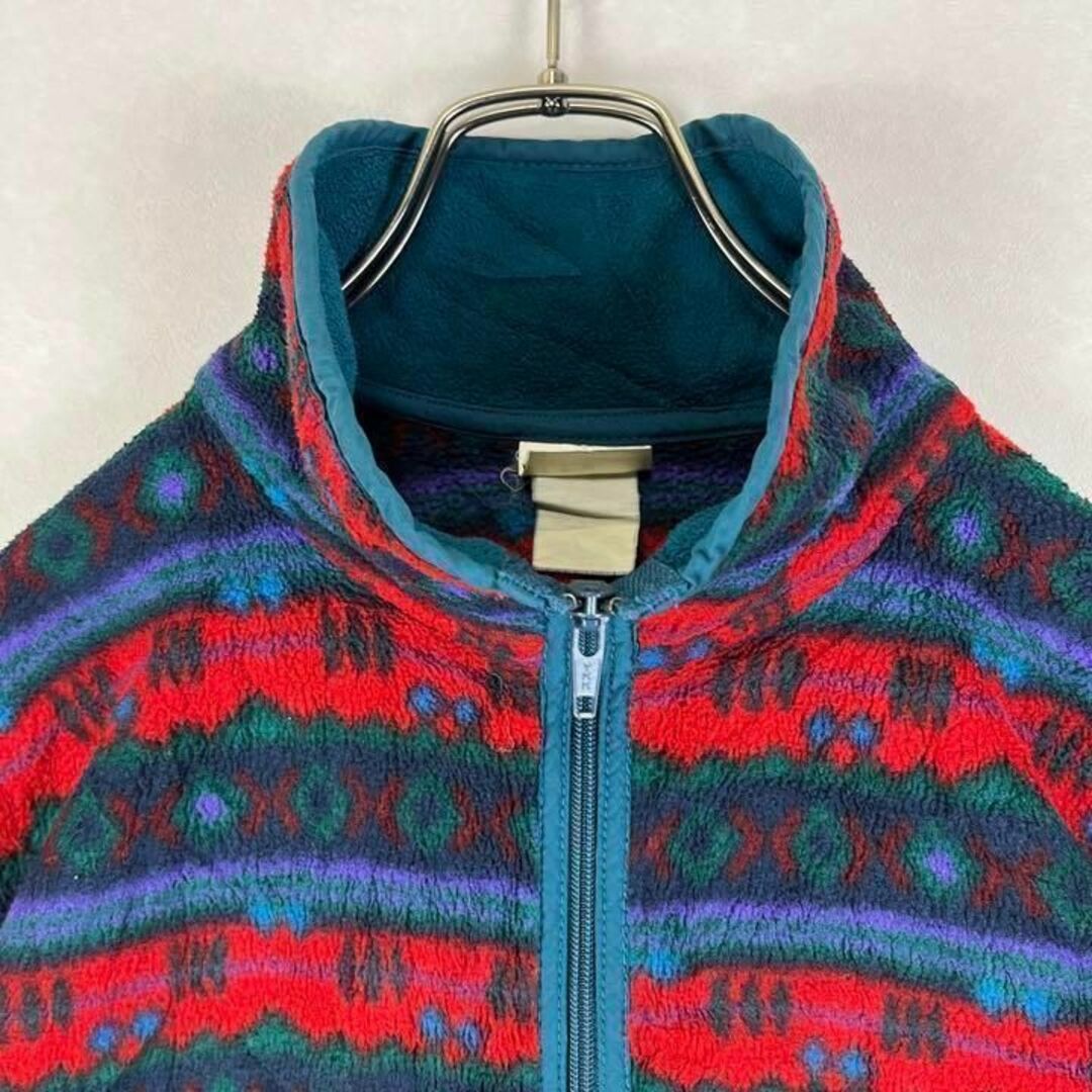 L.L.Bean - 70s エルエルビーン ジップフリース L グリーン 紫 レッド