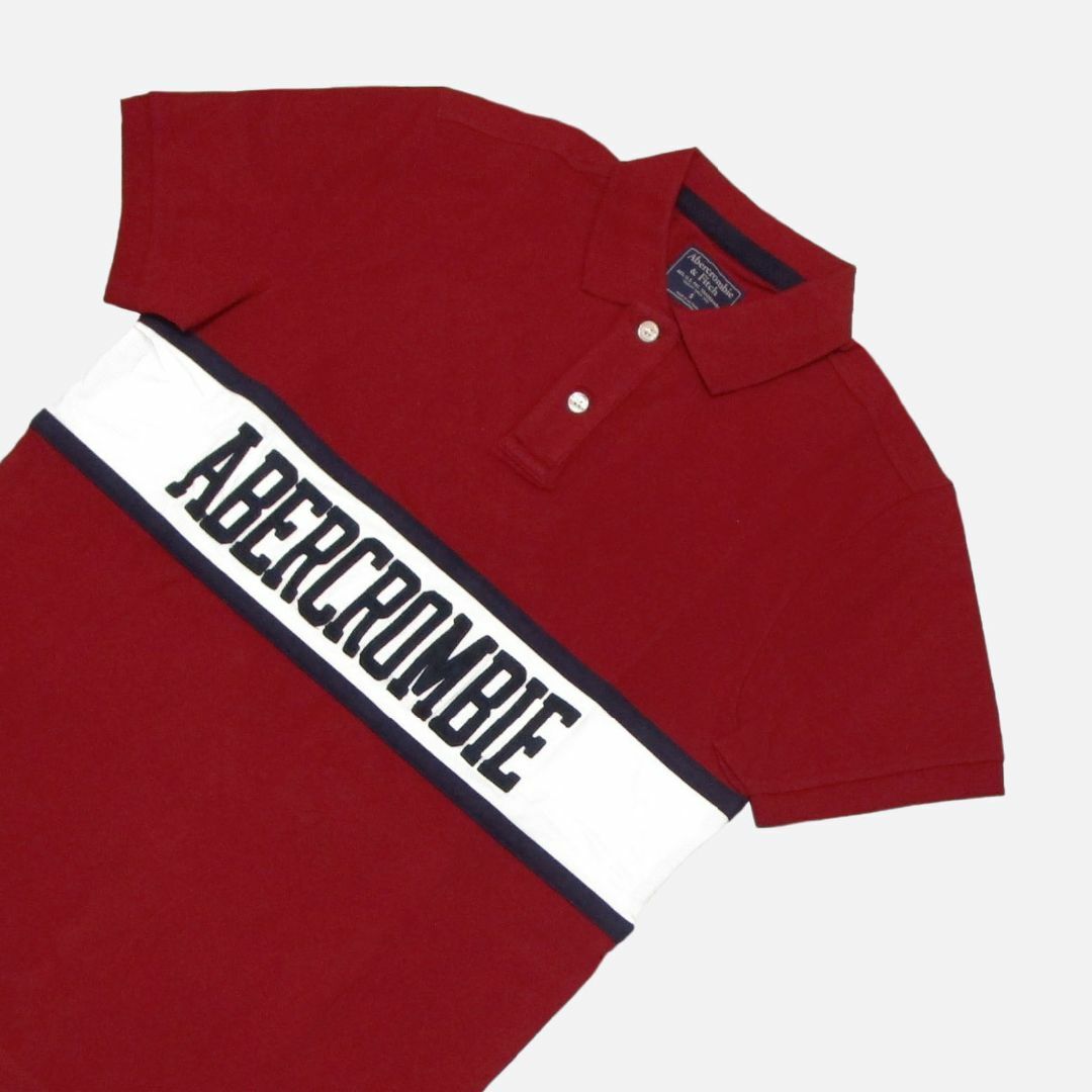 Abercrombie&Fitch(アバクロンビーアンドフィッチ)の★新品★アバクロンビー&フィッチ★アップリケロゴポロシャツ (Red/S) メンズのトップス(ポロシャツ)の商品写真