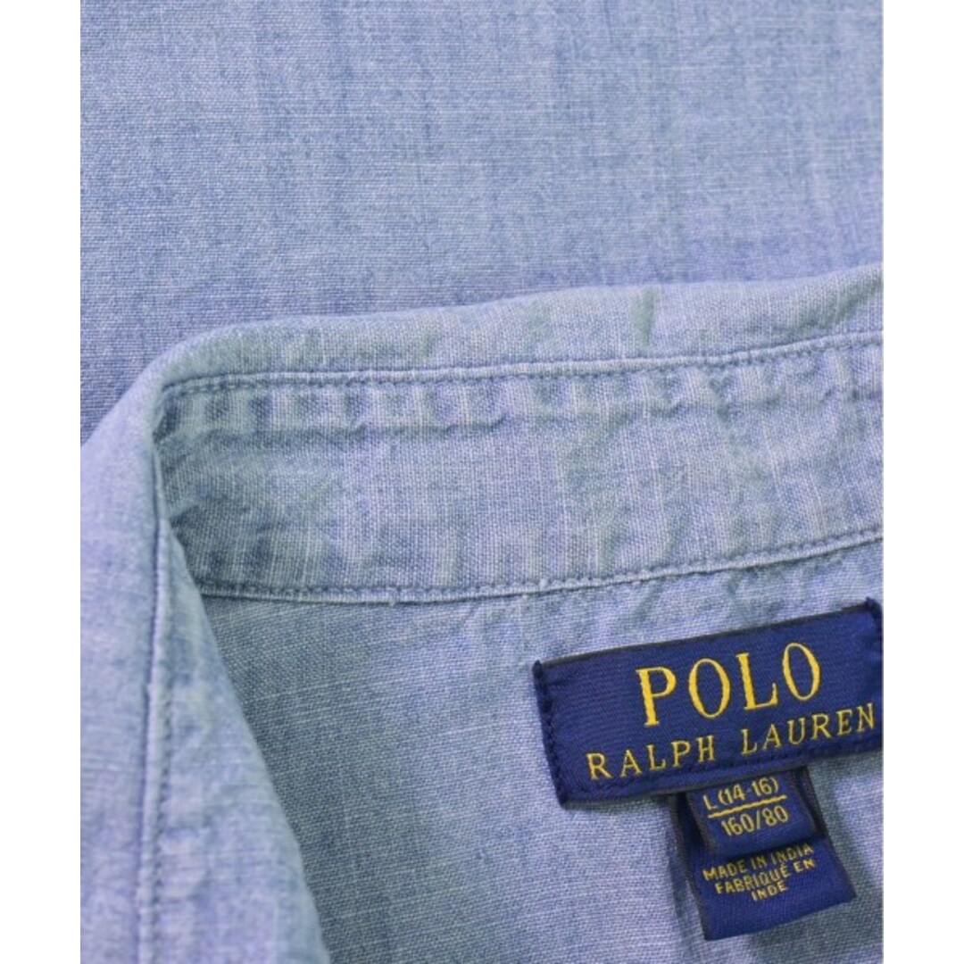 POLO RALPH LAUREN(ポロラルフローレン)のPolo Ralph Lauren ポロラルフローレン シャツ 160 水色 【古着】【中古】 キッズ/ベビー/マタニティのキッズ服女の子用(90cm~)(ブラウス)の商品写真