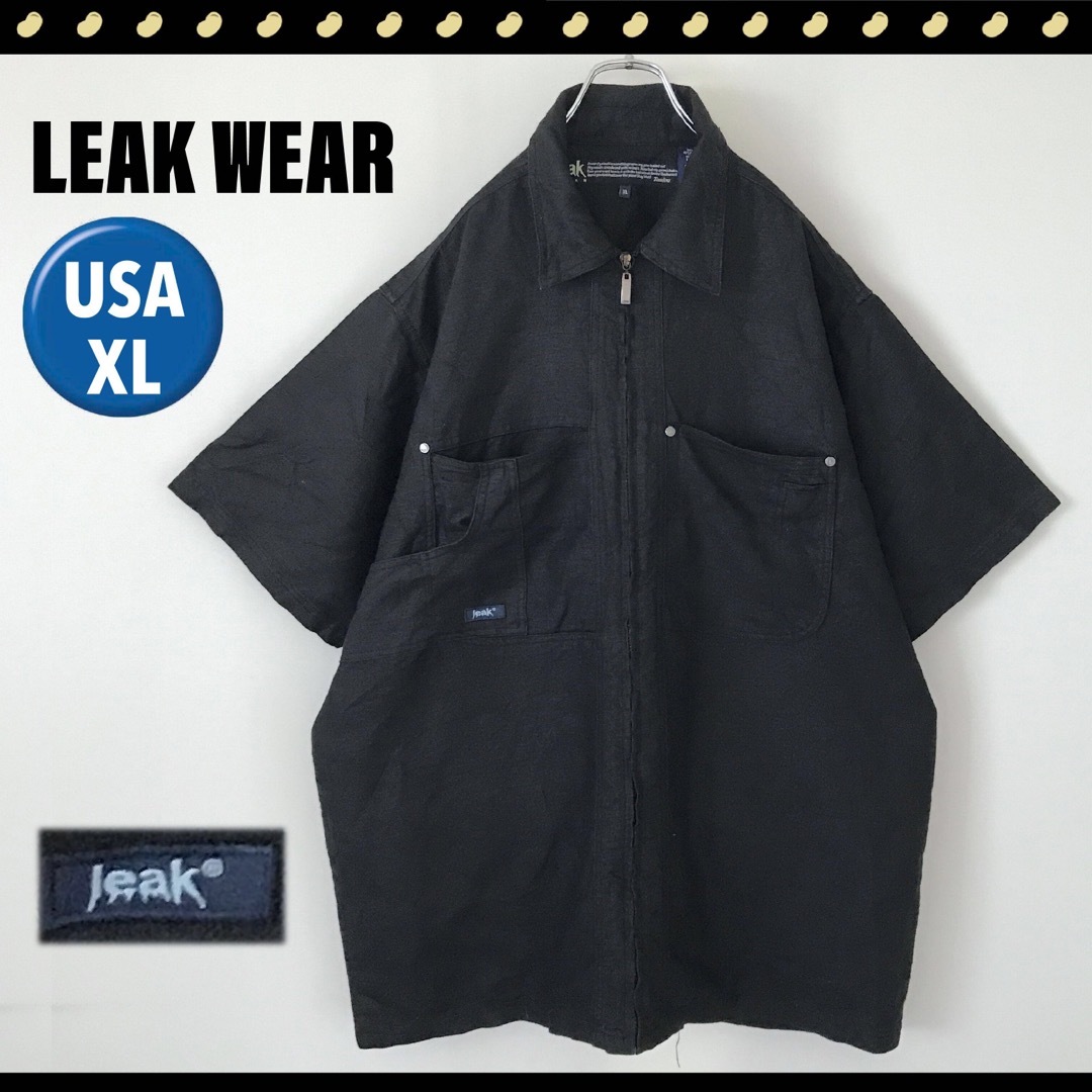 LEAK WEAR★リネンコットン★ヘビーウエイト★ワークシャツジャケット★XL