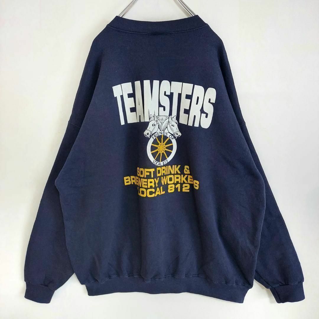 90s メキシコ製 LEE リー 企業ロゴプリントスウェット ネイビー 2XL