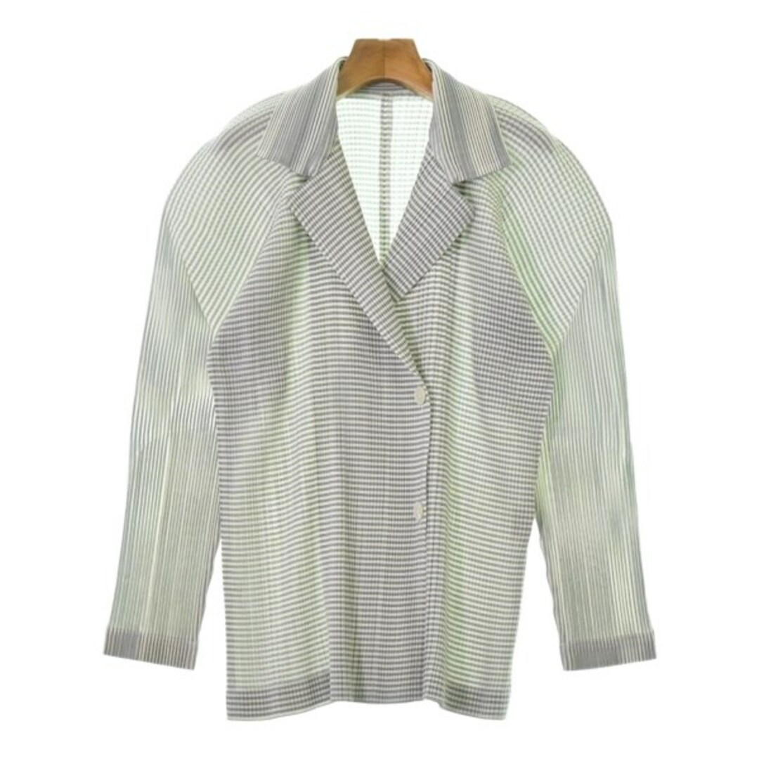 ISSEY MIYAKE - ISSEY MIYAKE テーラードジャケット M グレーx白