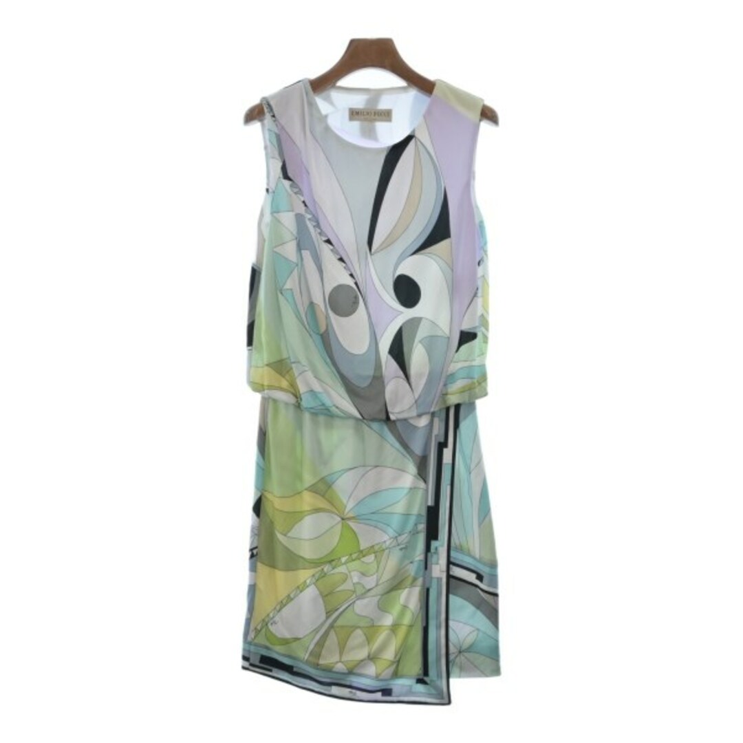 EMILIO PUCCI(エミリオプッチ)のEMILIO PUCCI ワンピース 40(M位) 水色x紫x緑等 【古着】【中古】 レディースのワンピース(ひざ丈ワンピース)の商品写真