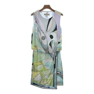 エミリオプッチ(EMILIO PUCCI)のEMILIO PUCCI ワンピース 40(M位) 水色x紫x緑等 【古着】【中古】(ひざ丈ワンピース)