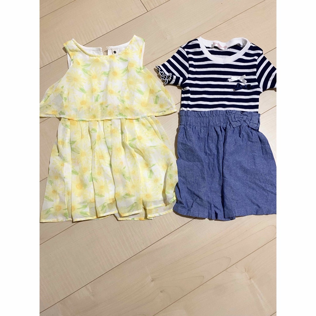 110cm ワンピース 2着セット キッズ/ベビー/マタニティのキッズ服女の子用(90cm~)(ワンピース)の商品写真