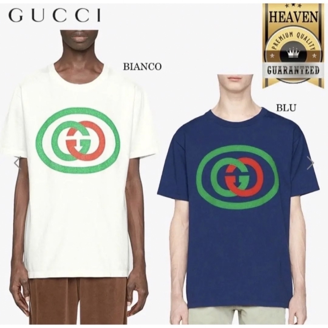 Gucci(グッチ)の【2枚セット特価！】GUCCI  インターロッキング ホワイト&ネイビーMサイズ メンズのトップス(Tシャツ/カットソー(半袖/袖なし))の商品写真