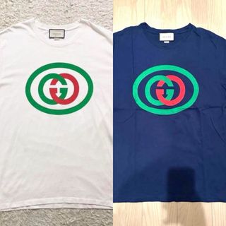 グッチ(Gucci)の【2枚セット特価！】GUCCI  インターロッキング ホワイト&ネイビーMサイズ(Tシャツ/カットソー(半袖/袖なし))