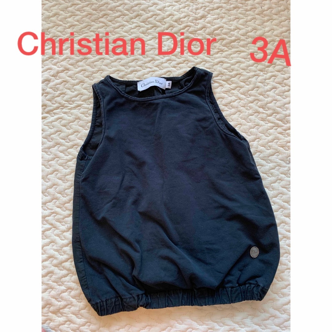 Christian Dior(クリスチャンディオール)の美品Dior♡ブラックトップス《3A》 キッズ/ベビー/マタニティのキッズ服女の子用(90cm~)(Tシャツ/カットソー)の商品写真