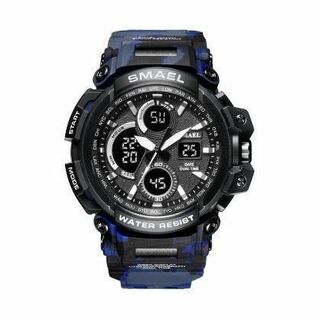 SMAEL 1708MC スポーツウォッチ（迷彩タイプ、ブルー）(腕時計(デジタル))