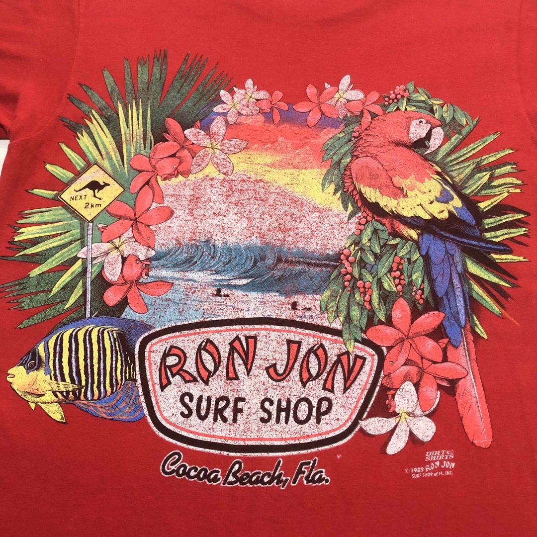 80s 1989 USA製 hanesタグ Ron Jon tシャツ ポケT 昔