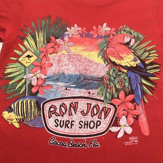 アートヴィンテージ(ART VINTAGE)の80s 1989 USA製 hanesタグ Ron Jon tシャツ ポケT 昔(Tシャツ/カットソー(半袖/袖なし))