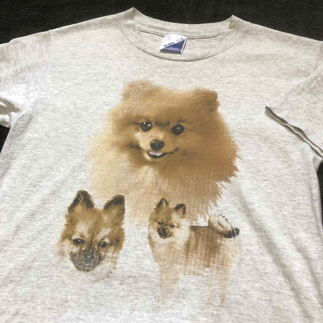 90s USA製 犬Tシャツ ポメラニアン dog XLサイズ アニマル