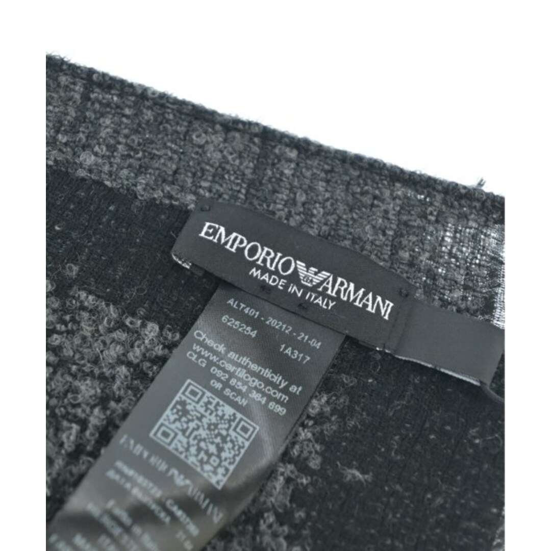 Emporio Armani(エンポリオアルマーニ)のEMPORIO ARMANI エンポリオアルマーニ マフラー - 黒系xグレー系 【古着】【中古】 メンズのファッション小物(マフラー)の商品写真