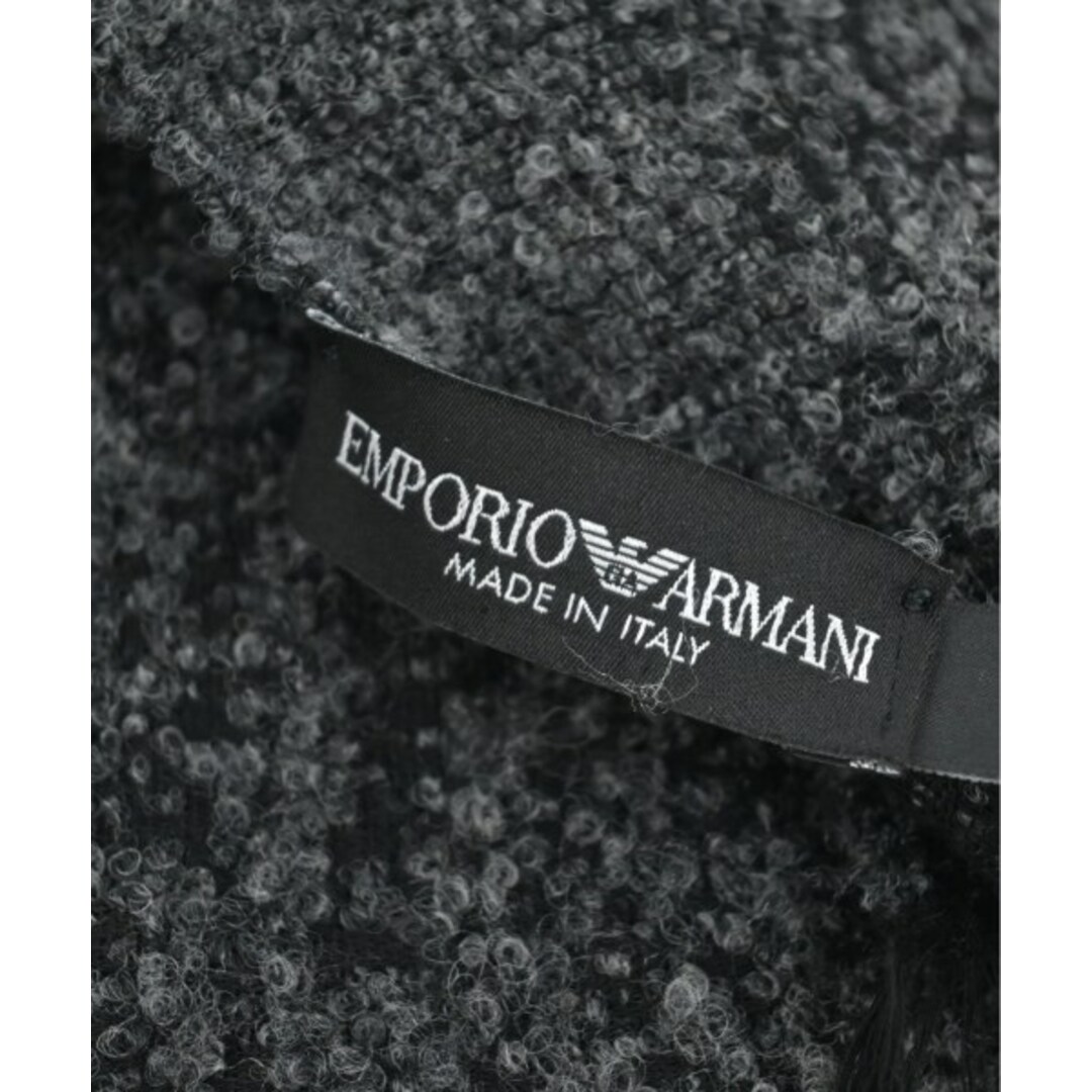 Emporio Armani(エンポリオアルマーニ)のEMPORIO ARMANI エンポリオアルマーニ マフラー - 黒系xグレー系 【古着】【中古】 メンズのファッション小物(マフラー)の商品写真