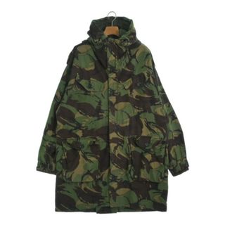 ミリタリー(MILITARY)のMILITARY ミリタリー モッズコート 180(L位) 緑x茶(迷彩) 【古着】【中古】(モッズコート)