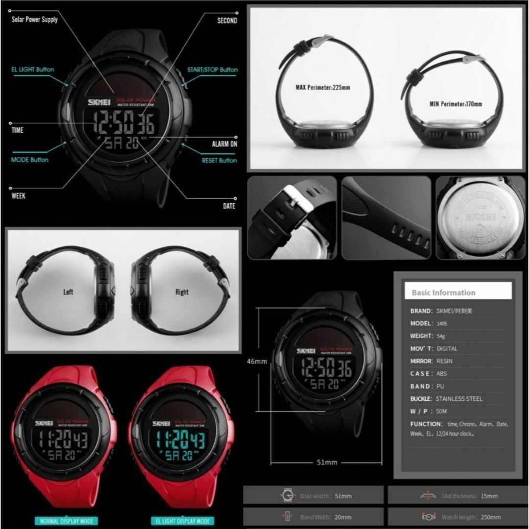 SKMEI 1405 デジタルスポーツウォッチ（ブルー） メンズの時計(腕時計(デジタル))の商品写真