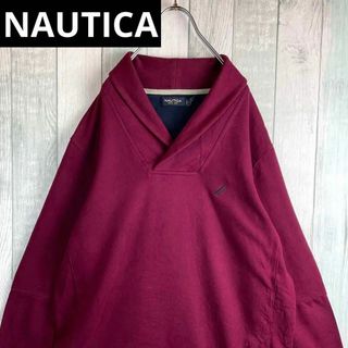 ノーティカ(NAUTICA)の古着　ノーティカ　カラーセーター　ワイン　ワンポイント刺繍ロゴ　M(スウェット)