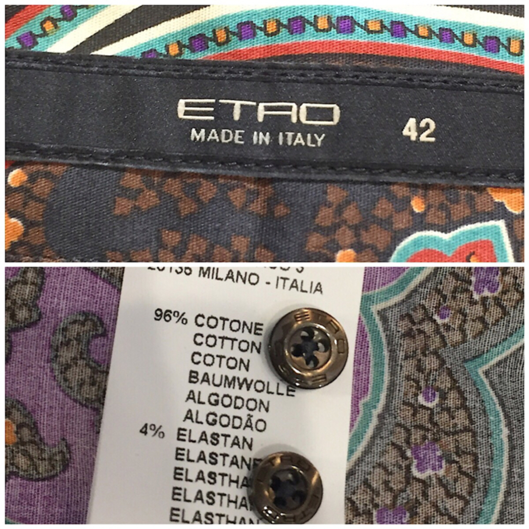 ETRO - ETRO エトロ 長袖 コットン ペイズリー柄 シャツ ブラウス 1の