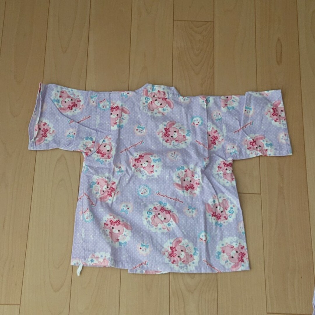 サンリオ(サンリオ)のぼんぼんリボン☆甚平 キッズ/ベビー/マタニティのキッズ服女の子用(90cm~)(甚平/浴衣)の商品写真