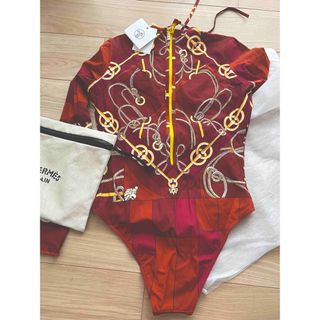 新品HERMES22SSスイムウェア34Vanessaラッシュガードサーフィン-