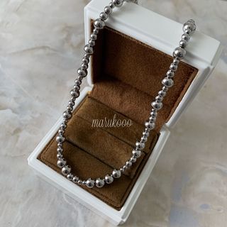 ball ステンレス　ネックレス　ボールビーズ　シルバー　silver (ネックレス)