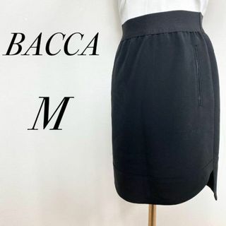 バッカ(BACCA)の美品　バッカ　ひざ丈タイトスカート　通勤　ブラックフォーマル　スーツ　黒(ひざ丈スカート)