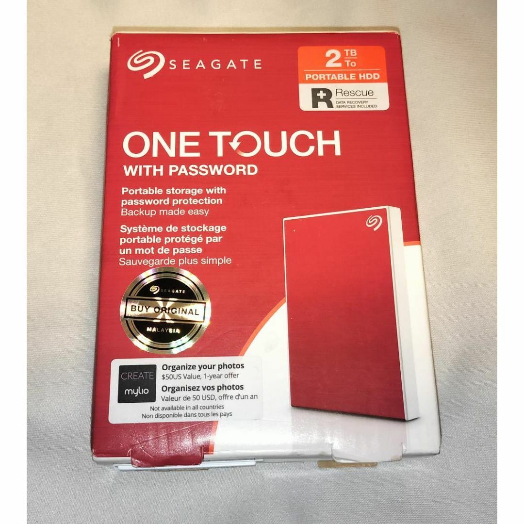 Seagate One Touch with Password 2TB HDD約151g対応OS