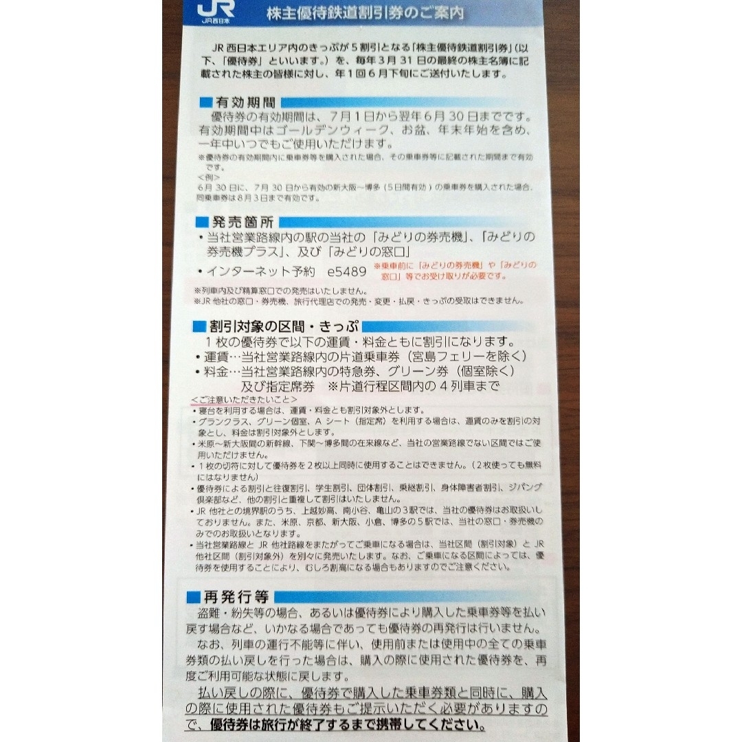 JR西日本半額割引券、JR西日本グループ割引けん チケットの施設利用券(美術館/博物館)の商品写真