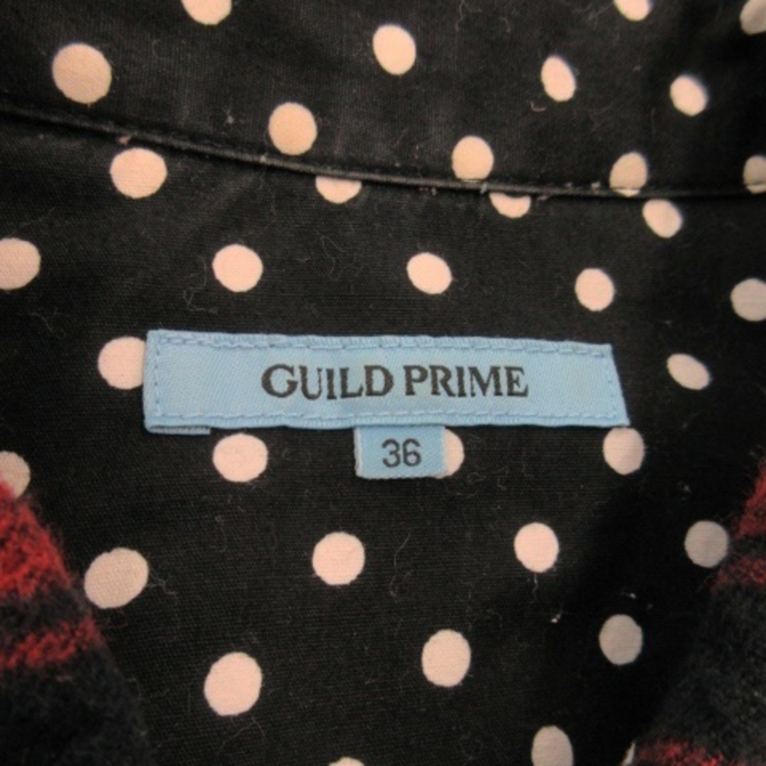 GUILD PRIME(ギルドプライム)のギルドプライム ネルシャツ ウエスタン 長袖 コットン チェック ロゴ 36 赤 レディースのトップス(シャツ/ブラウス(長袖/七分))の商品写真