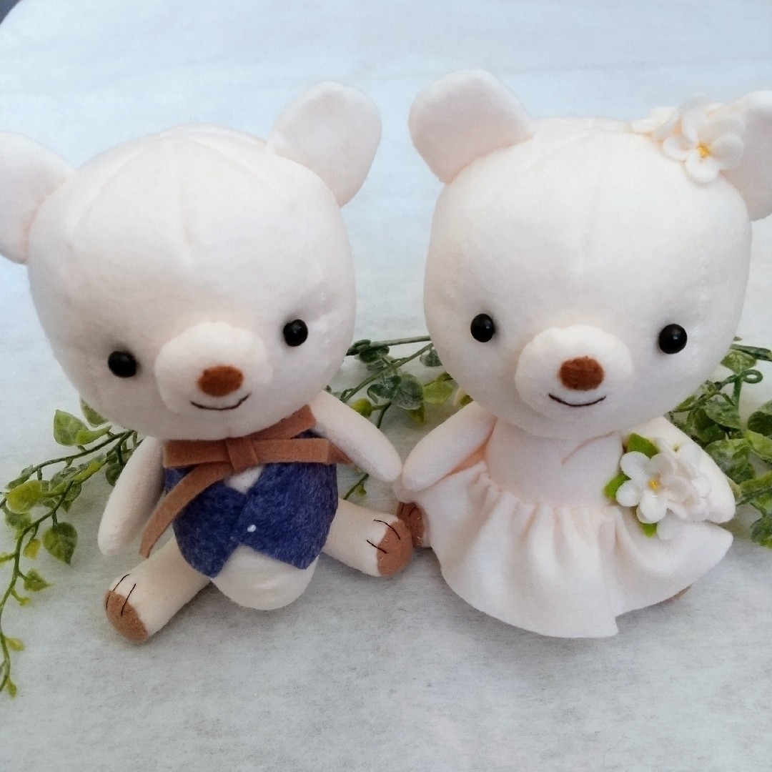 フェルト  ままごと  ウェルカムベア  クマぬいぐるみ ハンドメイドのぬいぐるみ/人形(ぬいぐるみ)の商品写真