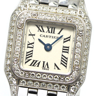 カルティエ(Cartier)のカルティエ CARTIER WF3210F3 ミニパンテール K18WG ベゼル2重ダイヤ クォーツ レディース _750628(腕時計)