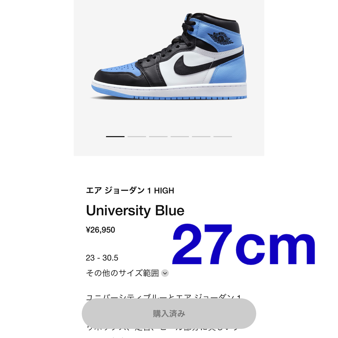 jordan 1 Retro University Blue靴/シューズ