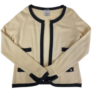 シャネル(CHANEL)のシャネル ノーカラー カーディガン レディース 42 【中古】(カーディガン)