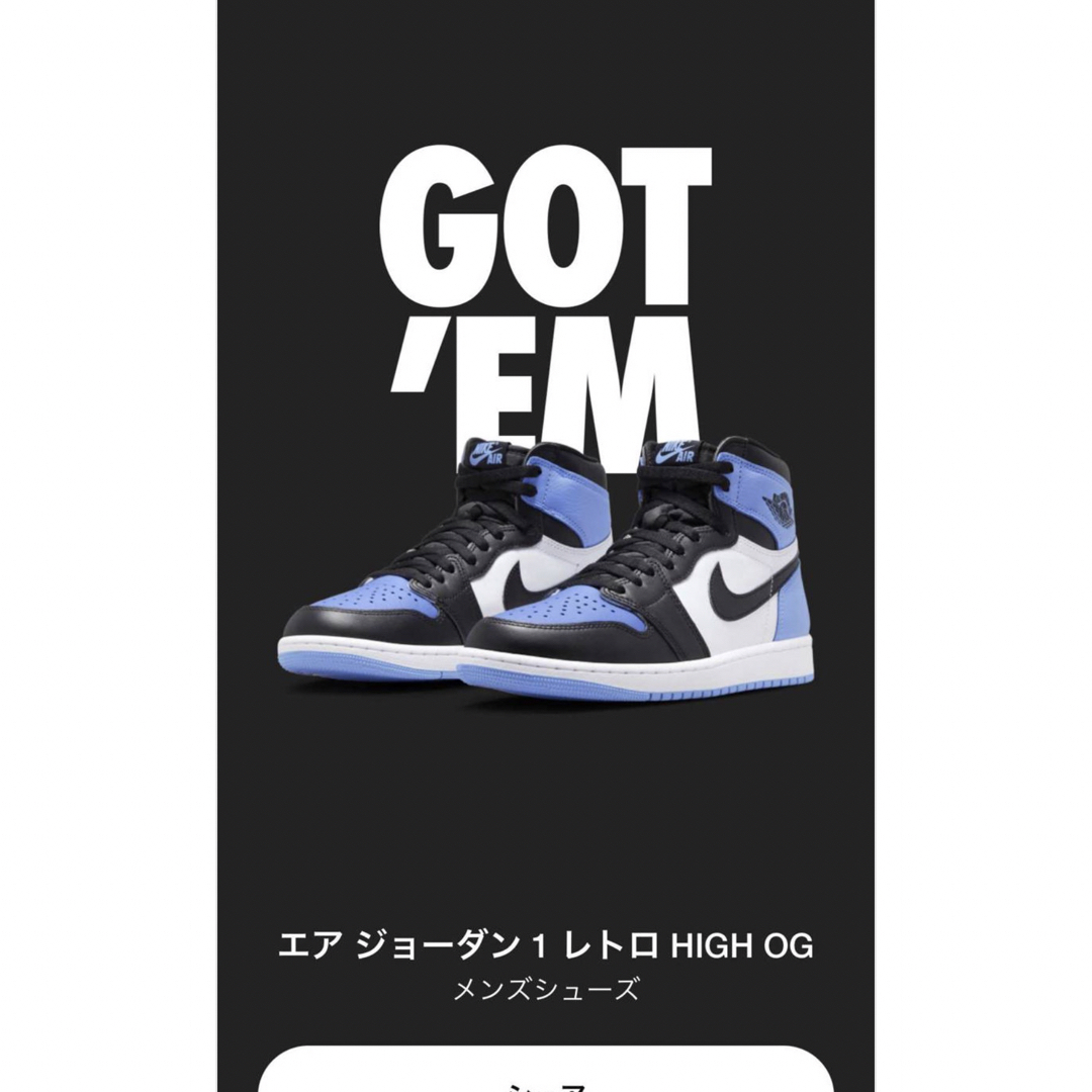 NIKE(ナイキ)のNike Air Jordan 1 University Blue/UNC メンズの靴/シューズ(スニーカー)の商品写真